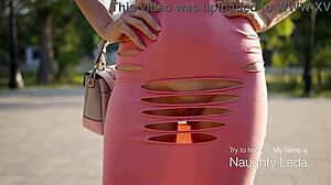 Cut My Dress to Flash Outdoors Boldly