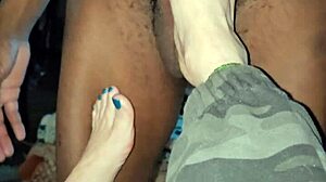 Busty Wife Alegra Works BBC with Mouth and Feet