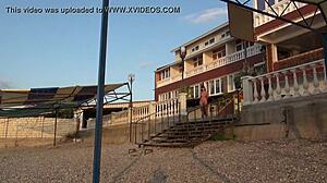 Nude MOMMY strolls DOWN the STREET, FLASHING naughtily