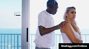 brunette milf mindi mink bashes serena blair's hairy beaver with dildo in bisexual lesbian action