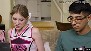 Shy Virgin Guy Licks Petite Cheerleader Teen Pussy