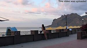 Nude MOMMY strolls DOWN the STREET, FLASHING naughtily