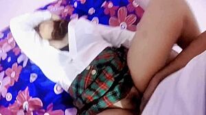 le hice de todo con su uniforme de puta alumna mexicana me cojo a morra de escuela y la hago gemir como putita real casero