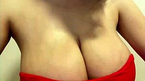 i can’t stop staring at stepmom’s huge milky tits in red