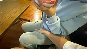 Japanese amateur couple gets aroused on home date