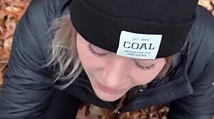 Caught outside licking ass in snow with doggystyle cumshots