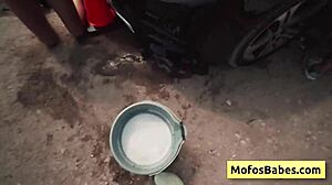 Blonde Girl At Car Wash Fundraiser With JC Wilds Johnny Love