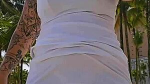 even knowing i'm married, the guy asked me to pull my panties aside, showed a photo of his cock, and then took me to the chemical toilet to suck him off?