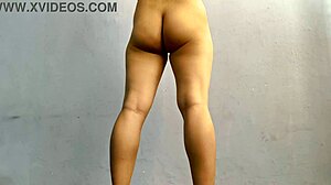 homemade big butt workout with curvy asian student