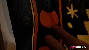 Melanie Hicks, the busty stepmom, gives detailed jerk off instructions while touching herself.