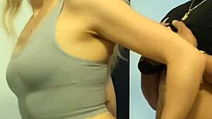 Blonde teen Elsa from Frozen hooks up with big black cock in public bathroom for outdoor cumshot.