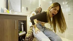 Pervect Liz Rainbow petite redhead in fishnets gets shaved pussy licked and asshole fucked