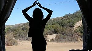 petite small tits brunette teen dancing and stripping, revealing her ass and tits