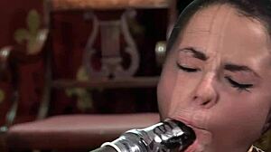 Bold domination: NT sub babe spanked, punished with dildo.