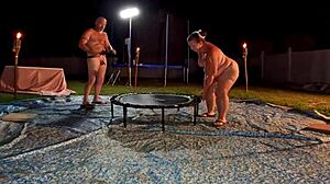 Wild outdoor sex toy fun with girlfriend.