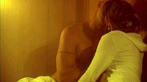 Stephanie Tripp in heels bends over to get her shaved hairy pussy and asshole pounded by monster cock in cowgirl at sauna