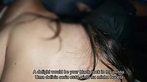 Raw MMF threesome with ebony amateur sans condom