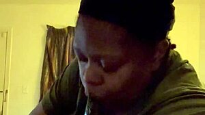 fat babe gives blowjob to giant cock on bed