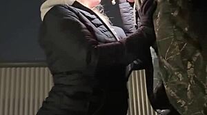 Caught outside licking ass in snow with doggystyle cumshots