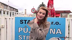 Freezing blond secretary with killer body agrees to bang a stranger! 🔥