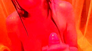 Gagging deep throat on stranger! Golden shower piss covers titties in wet fucking session.