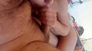 Hot teen sucking cock and flashing pussy