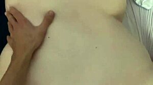 Fat woman with big ass and boobs takes hard doggystyle pounding from massive cock.