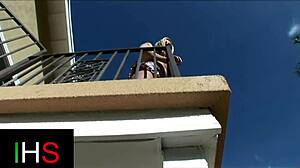 black male with huge cock penetrates beautiful blonde slut in lingerie and heels