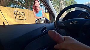 risky public masturbation for hot college student flashing miniskirt outdoors