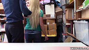 Heyy, cute Christie got caught stealing and ended up in a wild threesome punishment!