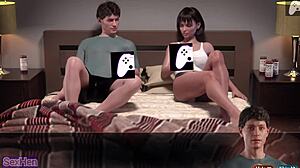 wet pussy creampie in hentai game blowjob