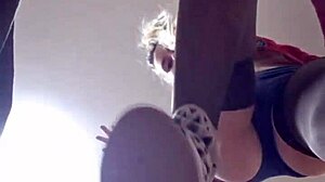 Oh my, hot teen Elza Kom dominates with tight pussy and blonde goddess fucking!