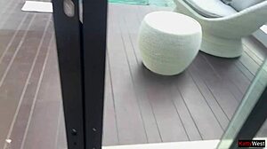 Anal Yoga By The Pool - Stretch My Ass And Cum In My Mouth