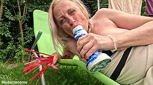 Mega dildo stretches my prolapse pussy hard