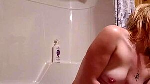 hey, check out this solo shower session with some wild creampie action outdoors