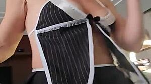 Cute Blonde Milf In Maid Outfit