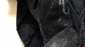 i put my cock on my girlfriend's dirty panties 😈