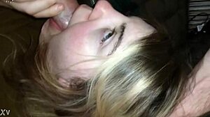 Cheating Blonde Tempts with Deepthroat Ass to Mouth Tattoo Submissive Action