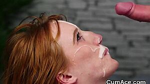 Horny Doll Swallows Every Drop in Wild Facial POV