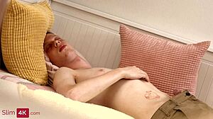 Tattooed Blonde with Braces Gets Hot Creampie