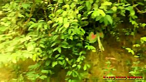 Milf in Halloween costume gets hardcore facial on the local road