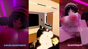 Liz got fucked hard in a follower's house with big tits riding and creampie finish