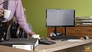 loan4k marvelous teen undresses and spreads tiny legs for money sex for cash czech at work office