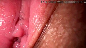 messy pad with hot dirty talk sounds of creamy pussy during masturbation orgasm