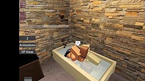 Fucking the bunny in Roblox hard