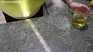 Kiwi Milf Sub Slurps Wine