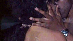 A milf fucked outdoor in the night with monster cock