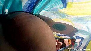 bbw milf shows hairy bush and big ass in outdoor nude scenes