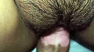 Veredlatina, the latina amateur, gets her ass and small tits wet with precum and cum from couple