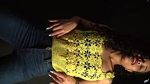 Moving butt and hips to the music! Sexy outfit!